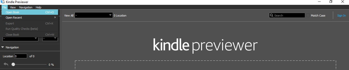 How to open file in kindle previewer