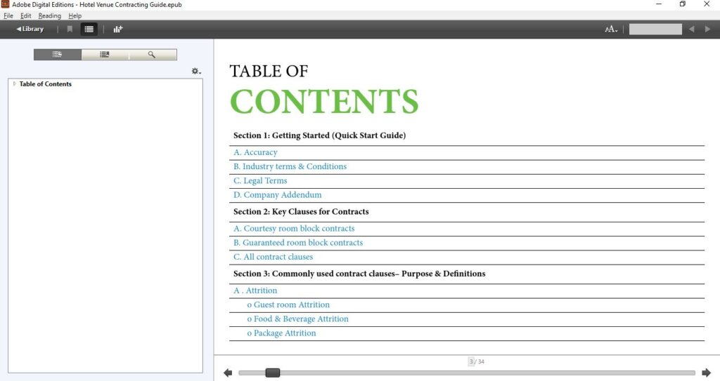 Table of Contents Epub Format Samples 5