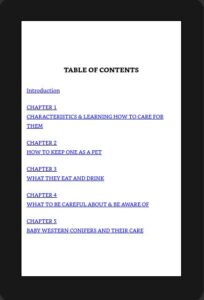Table of Contents Kindle Format Samples 16