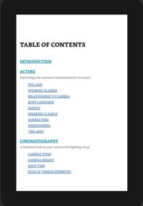 Table of Contents Kindle Format Samples 17