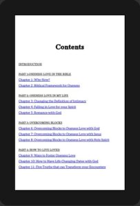 Table of Contents Kindle Format Samples 2