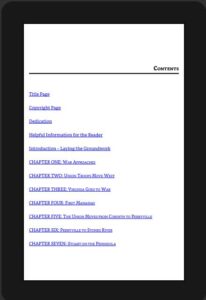 Table of Contents Kindle Format Samples 6