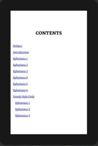 Table of Contents Kindle Format Samples 7
