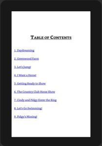 Table of Contents Kindle Format Samples 8